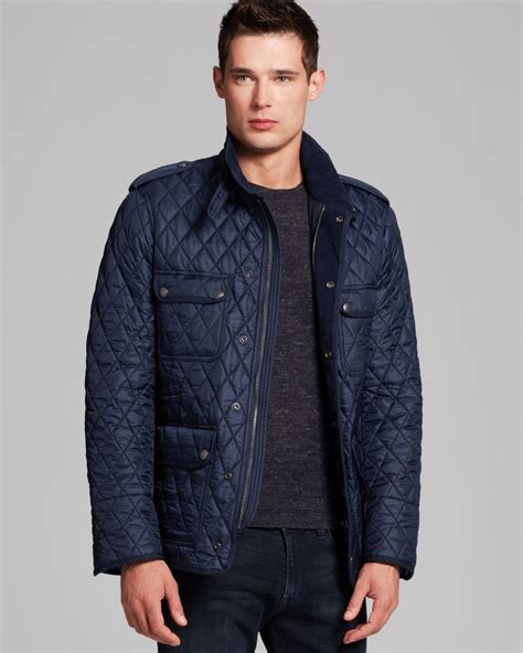 burberry prorsum blue quilted cotton jacket|burberry cotton blend jacket.